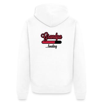 Grandpa loading - Unisex Premium Bio Zip Hoodie - Weiß - Hinten - Thijin (182cm)