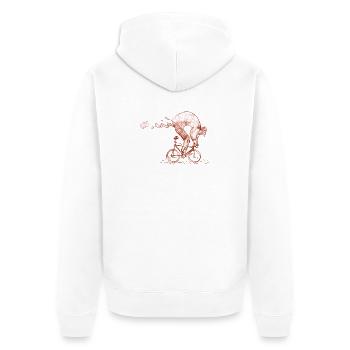 racing bicycle - Unisex Premium Organic Zip Hoodie - white - Back - Thijin (182cm)