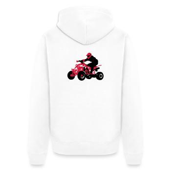 Quad - Unisex Premium Bio Zip Hoodie - Weiß - Hinten - Thijin (182cm)