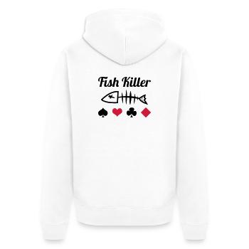 Poker : Fish Killer - Veste à capuche bio Premium Unisexe - blanc - Dos - Thijin (182cm)
