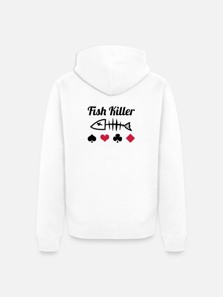 Poker : Fish Killer - Veste à capuche bio Premium Unisexe - blanc