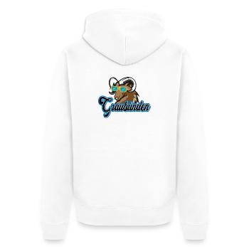 Graubünden Capricorn Style - Unisex Premium Organic Zip Hoodie - white - Back - Thijin (182cm)
