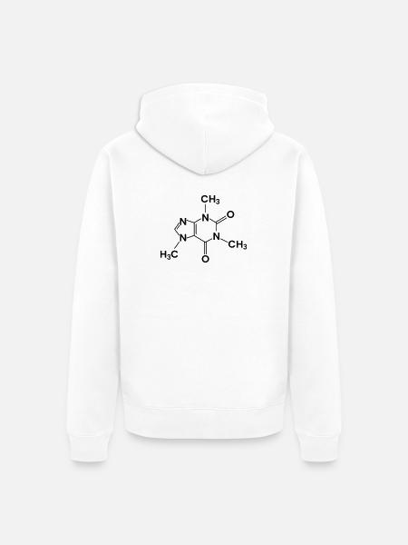 Coffee Chemical Structure Caffeine - Unisex Premium Organic Zip Hoodie - white