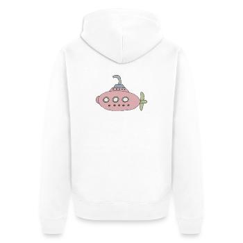 Motif sous-marin ludique pour les enfants - Veste à capuche bio Premium Unisexe - blanc - Dos - Thijin (182cm)