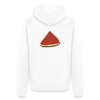 Wassermelone, Watermelon, Melone - Unisex Premium Bio Zip Hoodie - Weiß - Hinten - Thijin (182cm)