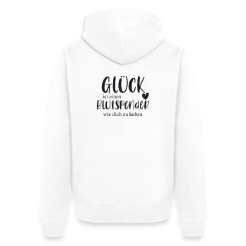 Blutspender Blutspende Ehrenamt Held Geschenk - Unisex Premium Bio Zip Hoodie - Weiß - Hinten - Thijin (182cm)