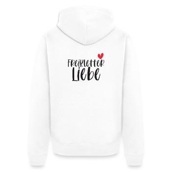 Klettern Freiklettern Liebe Berge Schweiz Geschenk - Unisex Premium Bio Zip Hoodie - Weiß - Hinten - Thijin (182cm)