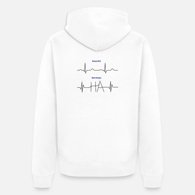 Électrocardiogramme (ECG) - Normal versus Hä? - Veste à capuche bio Premium Unisexe - blanc