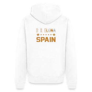 Barcelone Espagne Design rétro - Veste à capuche bio Premium Unisexe - blanc - Dos - Thijin (182cm)