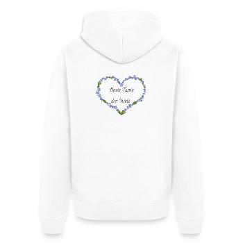 Beste Tante der Welt - Unisex Premium Bio Zip Hoodie - Weiß - Hinten - Thijin (182cm)