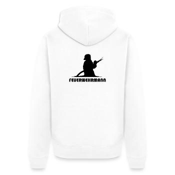 Feuerwehrmann Logo Icon Symbol Löschzug Schlauch - Unisex Premium Bio Zip Hoodie - Weiß - Hinten - Thijin (182cm)
