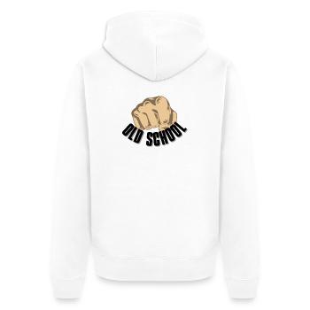 Oldschool (Vieille école) - Veste à capuche bio Premium Unisexe - blanc - Dos - Thijin (182cm)