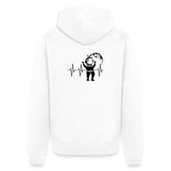 Battement De Coeur, Lune, Astronaute, Pouls, Espace, ECG, Symbole - Veste à capuche bio Premium Unisexe - blanc - Dos - Thijin (182cm)