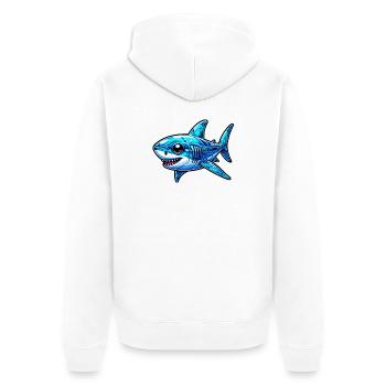 Requin - Veste à capuche bio Premium Unisexe - blanc - Dos - Thijin (182cm)