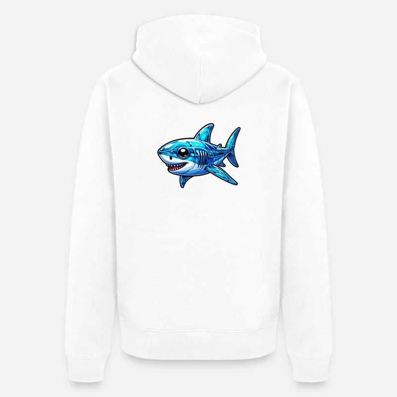 Requin - Veste à capuche bio Premium Unisexe - blanc