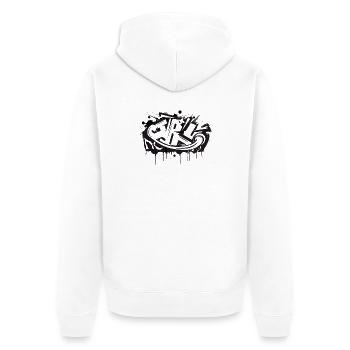 cooles Urban Art Graffiti als STYLE-WRITING - Unisex Premium Bio Zip Hoodie - Weiß - Hinten - Thijin (182cm)