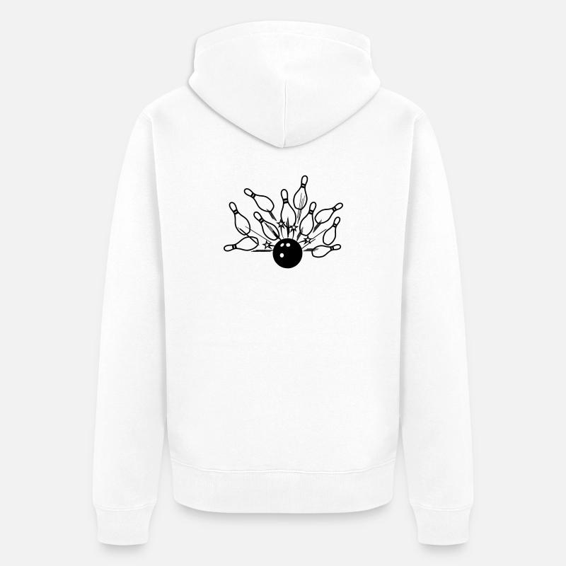 Frappe de bowling - Veste à capuche bio Premium Unisexe - blanc
