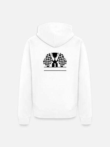 Car Racing Cup Flag Number 1 - Unisex Premium Organic Zip Hoodie - white