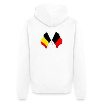 Flag of Belgium and flag of Namur - Unisex Premium Organic Zip Hoodie - white - Back - Thijin (182cm)