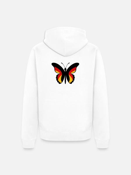 GER Butterfly - Unisex Premium Organic Zip Hoodie - white