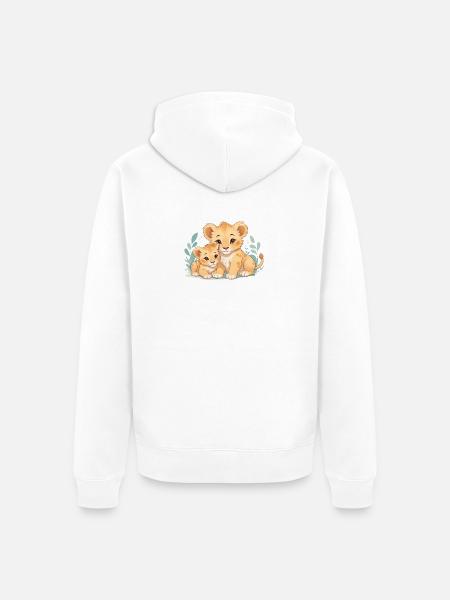 Câlins de lionceaux - Veste à capuche bio Premium Unisexe - blanc