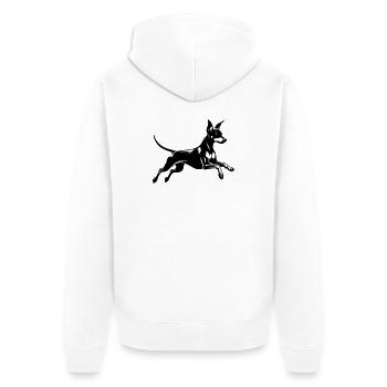 Pinscher nain - Veste à capuche bio Premium Unisexe - blanc - Dos - Thijin (182cm)
