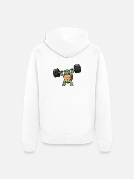 Starke Schildkröte Fitness Hantel Workout Training - Ekologisk premiumluvjack unisex - vit