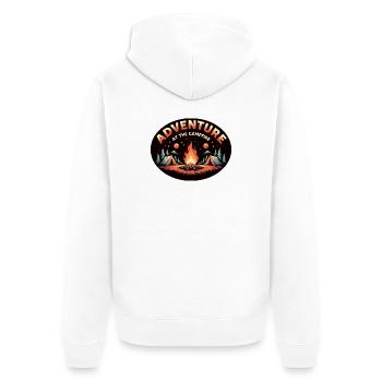 Abenteuer Lagerfeuer Retro Camping - Unisex Premium Bio Zip Hoodie - Weiß - Hinten - Thijin (182cm)