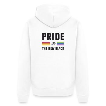 LGBTQ Pride Month - Pride ist das neue Schwarz - Unisex Premium Bio Zip Hoodie - Weiß - Hinten - Thijin (182cm)