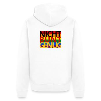 Schwarz Rot Gold ist NICHT Bunt Genug! - Unisex Premium Bio Zip Hoodie - Weiß - Hinten - Thijin (182cm)