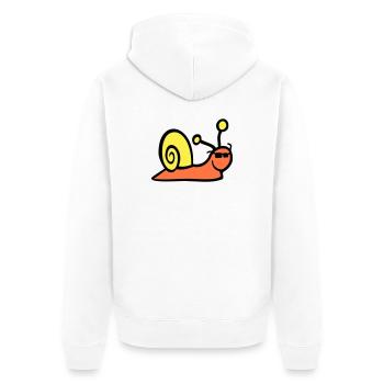 Snail Sunglasses Cute Cute Happy Cool - Unisex Premium Organic Zip Hoodie - white - Back - Thijin (182cm)