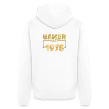 Daddeln 1975 - Unisex Premium Organic Zip Hoodie - white - Back - Thijin (182cm)