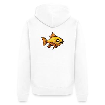 Poisson rouge Halloween Bande dessinée Zombie - Veste à capuche bio Premium Unisexe - blanc - Dos - Thijin (182cm)