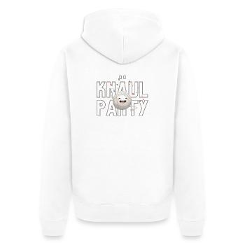 Garnkugel Party - Unisex Premium Bio Zip Hoodie - Weiß - Hinten - Thijin (182cm)