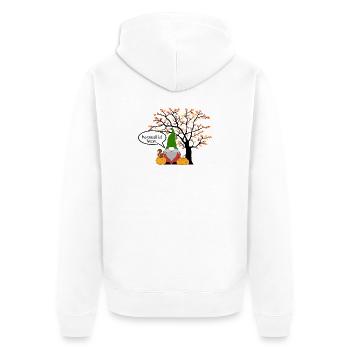 Herbstgnom  - Unisex Premium Bio Zip Hoodie - Weiß - Hinten - Thijin (182cm)