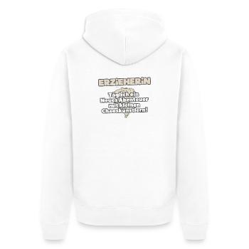 Enseignante de maternelle Aventures quotidiennes avec des artistes du chaos - Veste à capuche bio Premium Unisexe - blanc - Dos - Thijin (182cm)