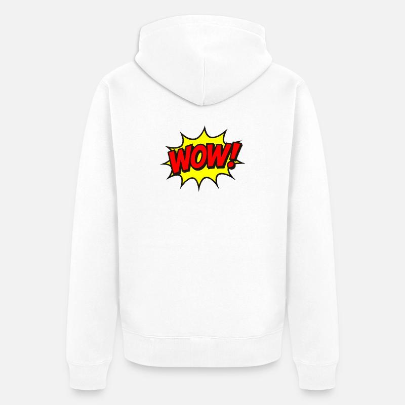 Wow Explosion Pop Art - Veste à capuche bio Premium Unisexe - blanc