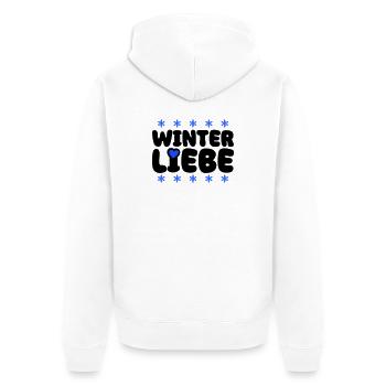 Cœur d’amour d’hiver - Veste à capuche bio Premium Unisexe - blanc - Dos - Thijin (182cm)