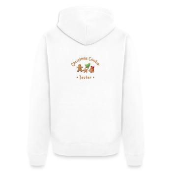 Cookie Tester - Unisex Premium Bio Zip Hoodie - Weiß - Hinten - Thijin (182cm)