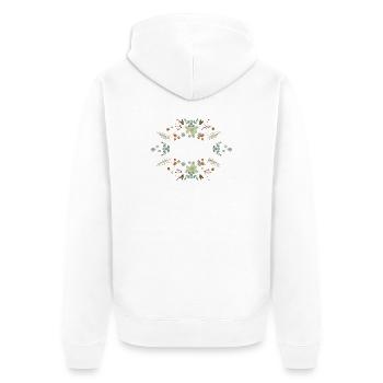 Cadre de Noël délicat avec des noix et de la gaulthérie - Veste à capuche bio Premium Unisexe - blanc - Dos - Thijin (182cm)