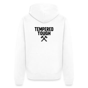 Tempered Tough - Unisex Premium Organic Zip Hoodie - white - Back - Thijin (182cm)