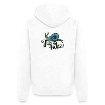 Aventure d’escargots à faire une randonnée - Veste à capuche bio Premium Unisexe - blanc - Dos - Thijin (182cm)