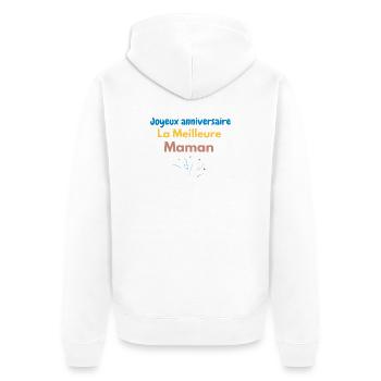 Joyeux anniversaire La Meilleure Maman - Veste à capuche bio Premium Unisexe - blanc - Dos - Thijin (182cm)