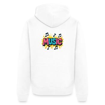 Bunte Musik Popmusik Noten - Unisex Premium Bio Zip Hoodie - Weiß - Hinten - Thijin (182cm)