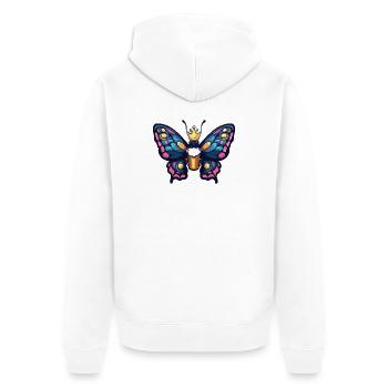 Roi de la Bière Papillon - Veste à capuche bio Premium Unisexe - blanc - Dos - Thijin (182cm)
