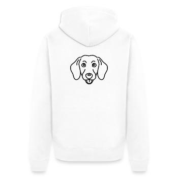 Kopf_Dackel - Unisex Premium Organic Zip Hoodie - white - Back - Thijin (182cm)