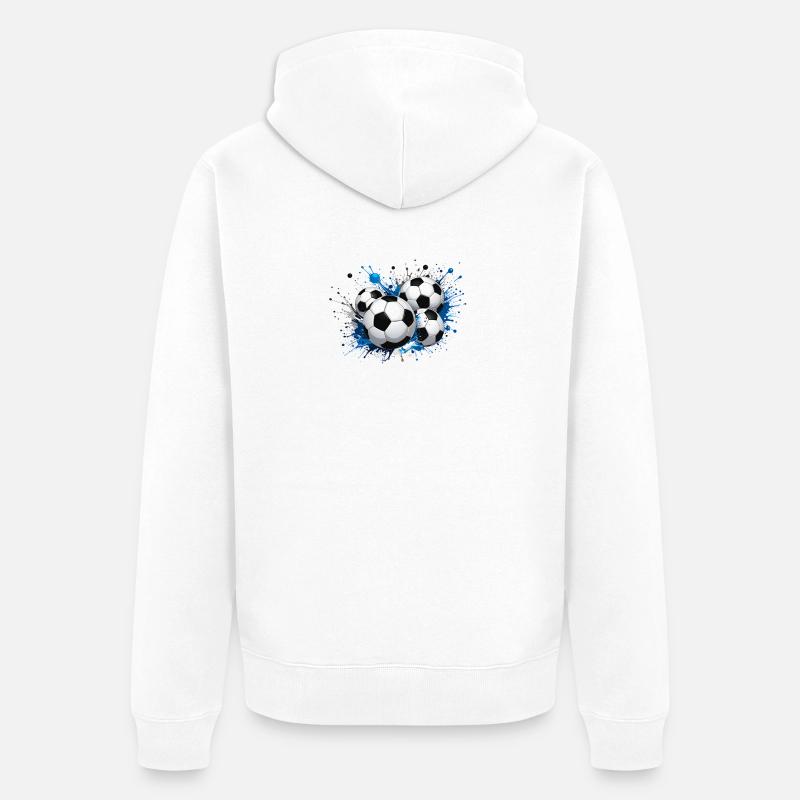 Fodbolddesign til en stor begivenhed - Premium økologisk unisex-hættejakke - hvid