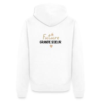 Enfant Future Grande Soeur 2026 Je Vais Etre Grand - Veste à capuche bio Premium Unisexe - blanc - Dos - Thijin (182cm)