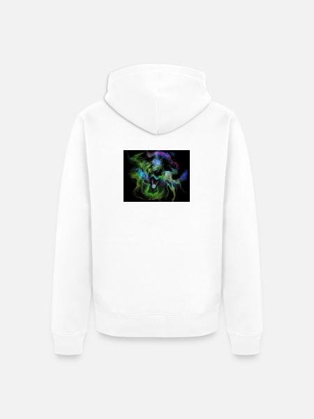 Kosmische Rauchnebelkugel - Unisex Premium Bio Zip Hoodie - Weiß
