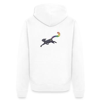 Cat with Stars and Pride Flag - Unisex Premium Organic Zip Hoodie - white - Back - Thijin (182cm)